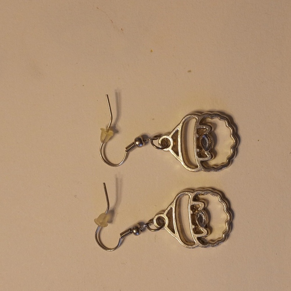 Santa Earrings with Rhinestone Nose